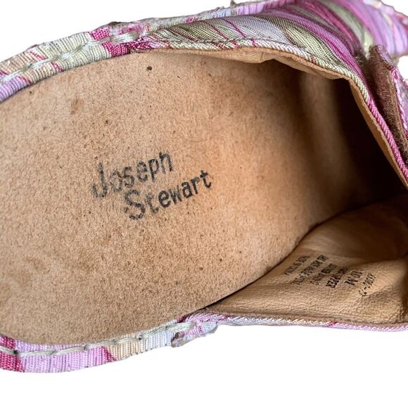 Joseph Stewart Pastel Cork Slip on Slides Sandals Pink Swirl Women’s size 10 - Picture 6 of 10